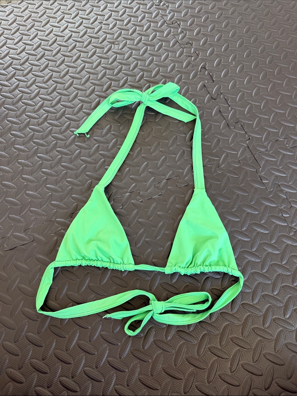 Tan Lines Green Triangle Bikini Top